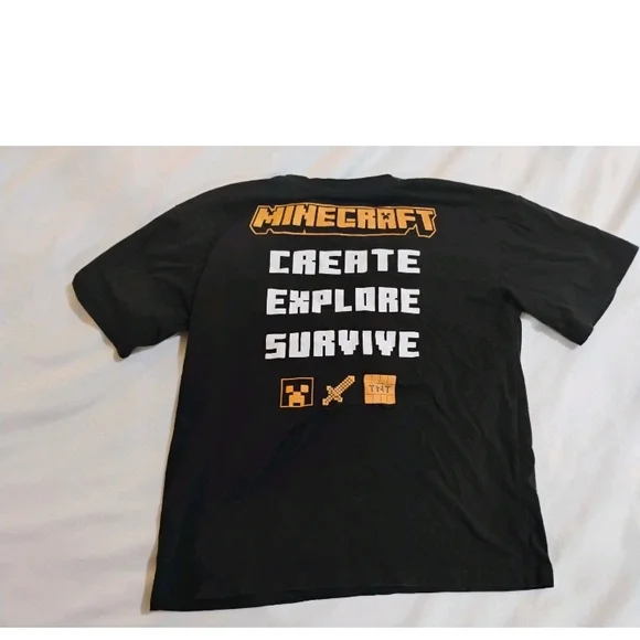Minecraft Kids Black and Orange Short Sleeve Tee - Picture 4 of 7